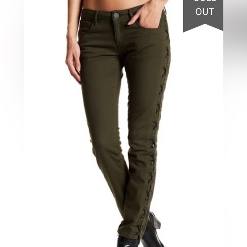 Etienne Marcel - Olive Green Lace-Up Side Pants